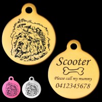Chow Chow Engraved 31mm Large Round Pet Dog ID Tag